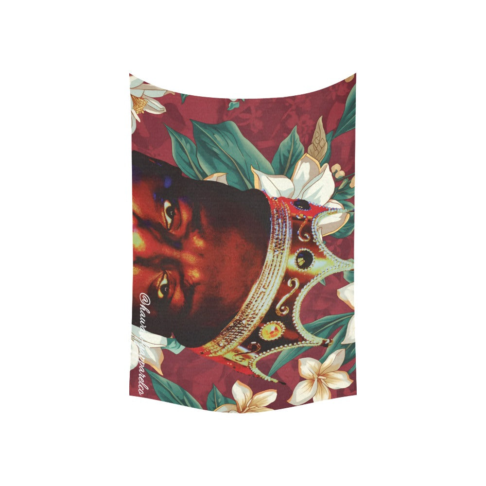 Biggie Smalls White Lotus Cotton Linen Tapestry 60"x 40" Made in USA Free shipping