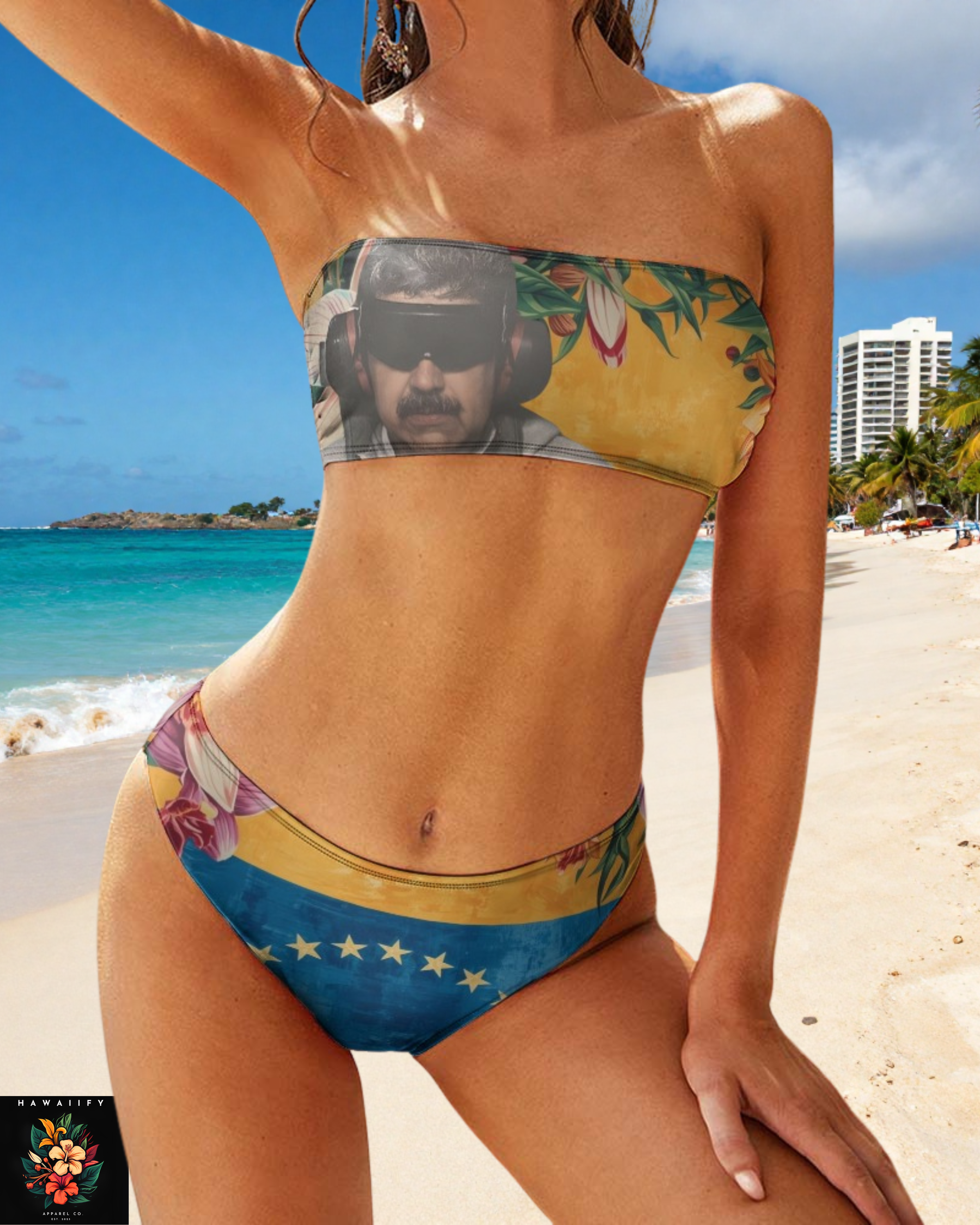 Maduro Kidnapping Ladies Two Piece Bikini Swimsuit