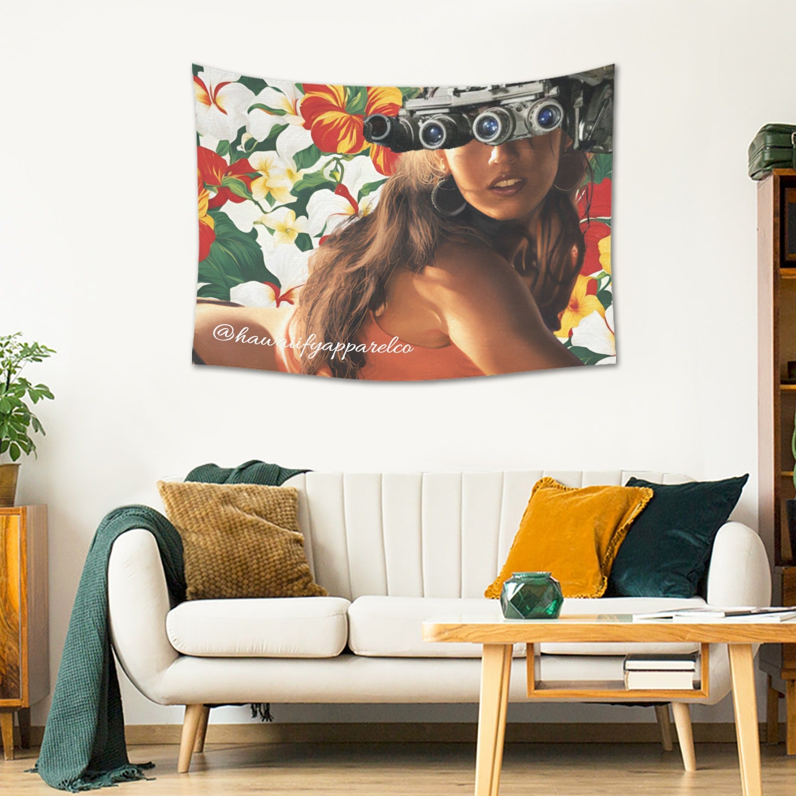 Megan Fox Quad Nods Cotton Linen Tapestry 40"x 30"