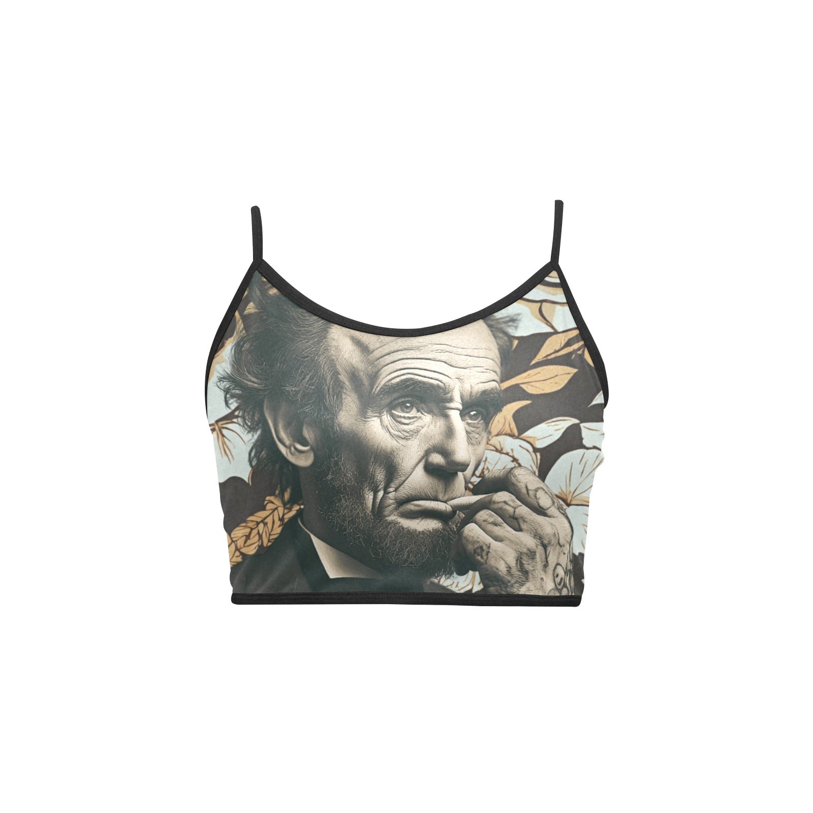 Abraham Lincoln Women's Spaghetti Strap Crop Top
