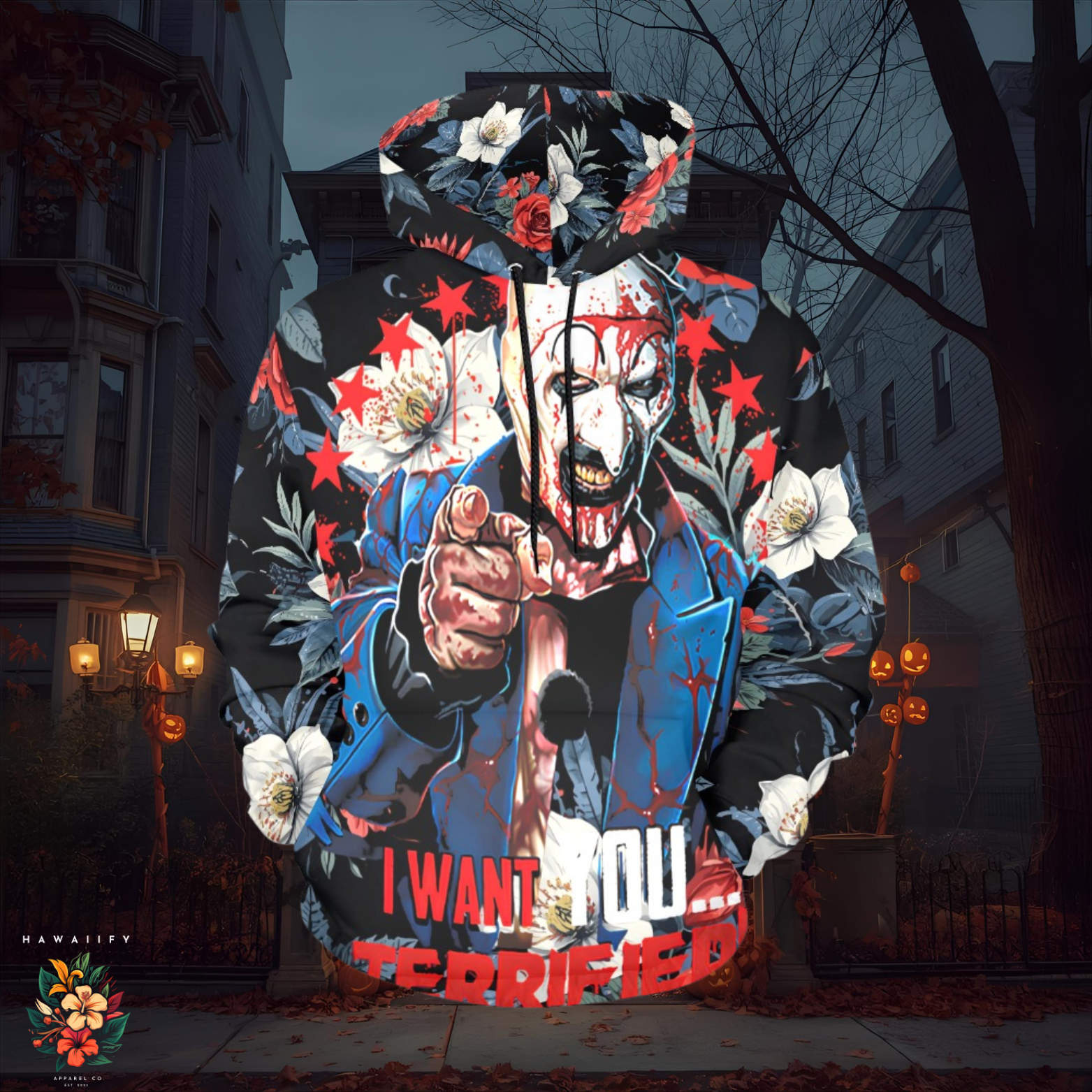 "I Want You Terrified" Halloween Plush Hoodie