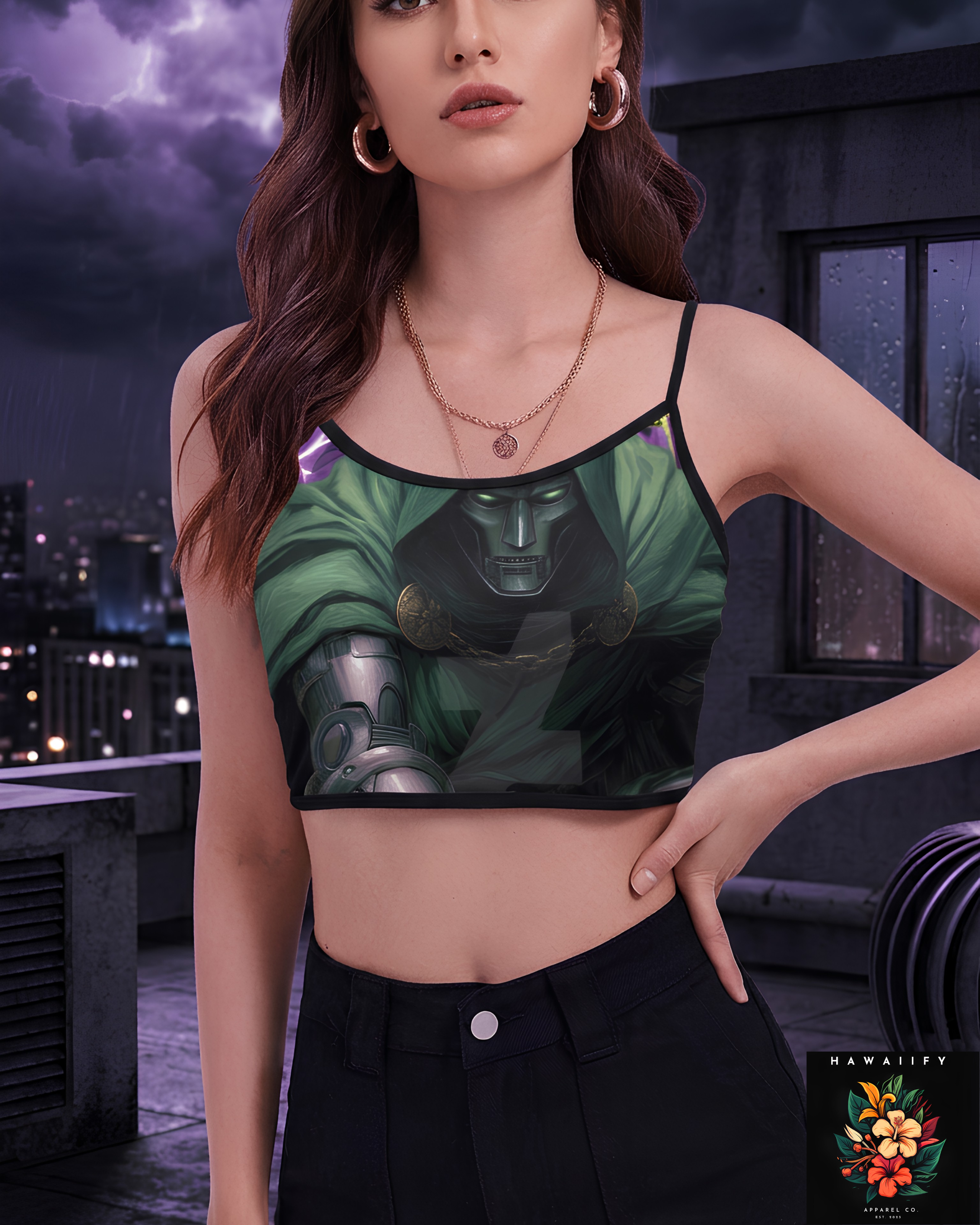 Dr. Doom Women's Spaghetti Strap Crop Top