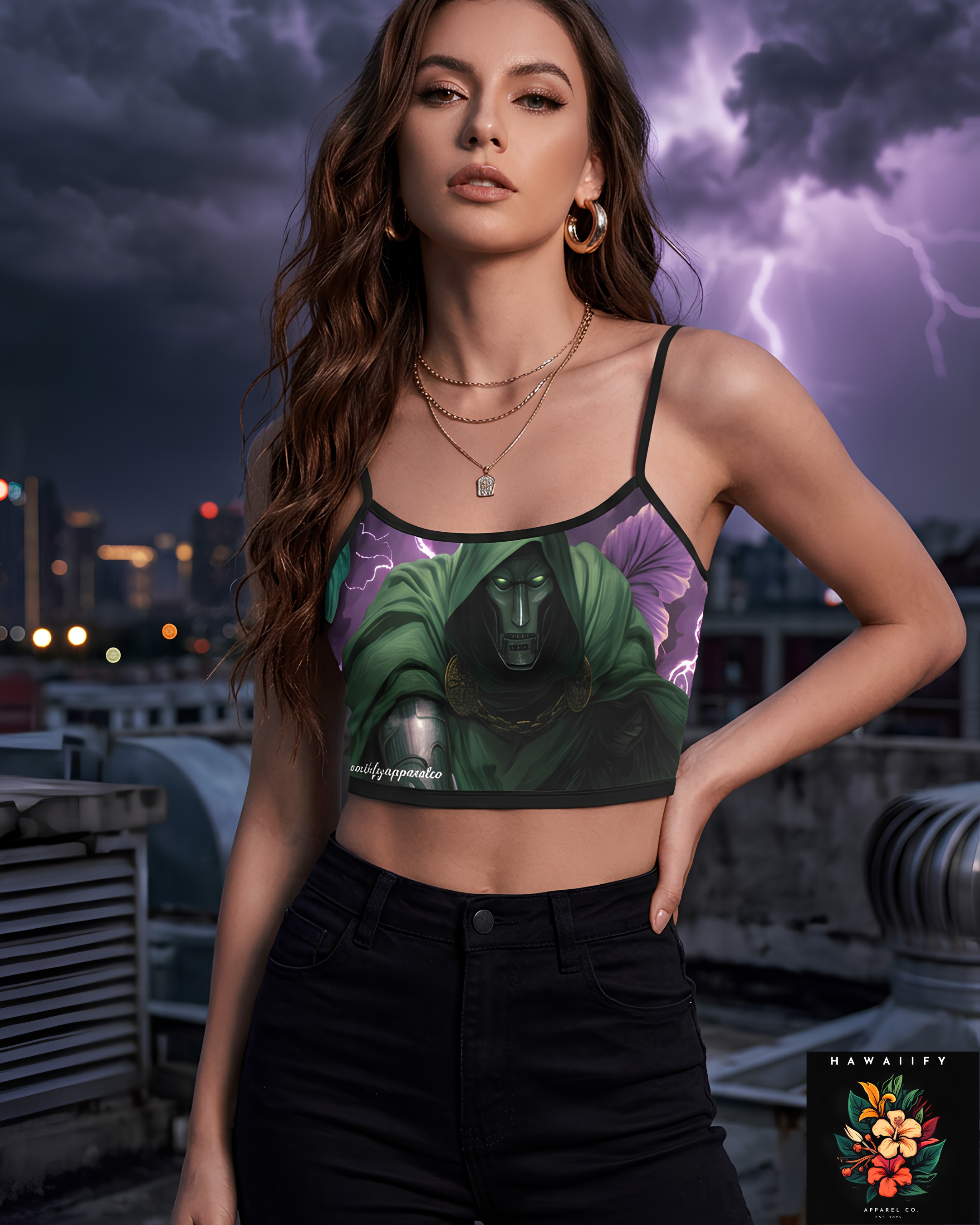 Dr. Doom Women's Spaghetti Strap Crop Top