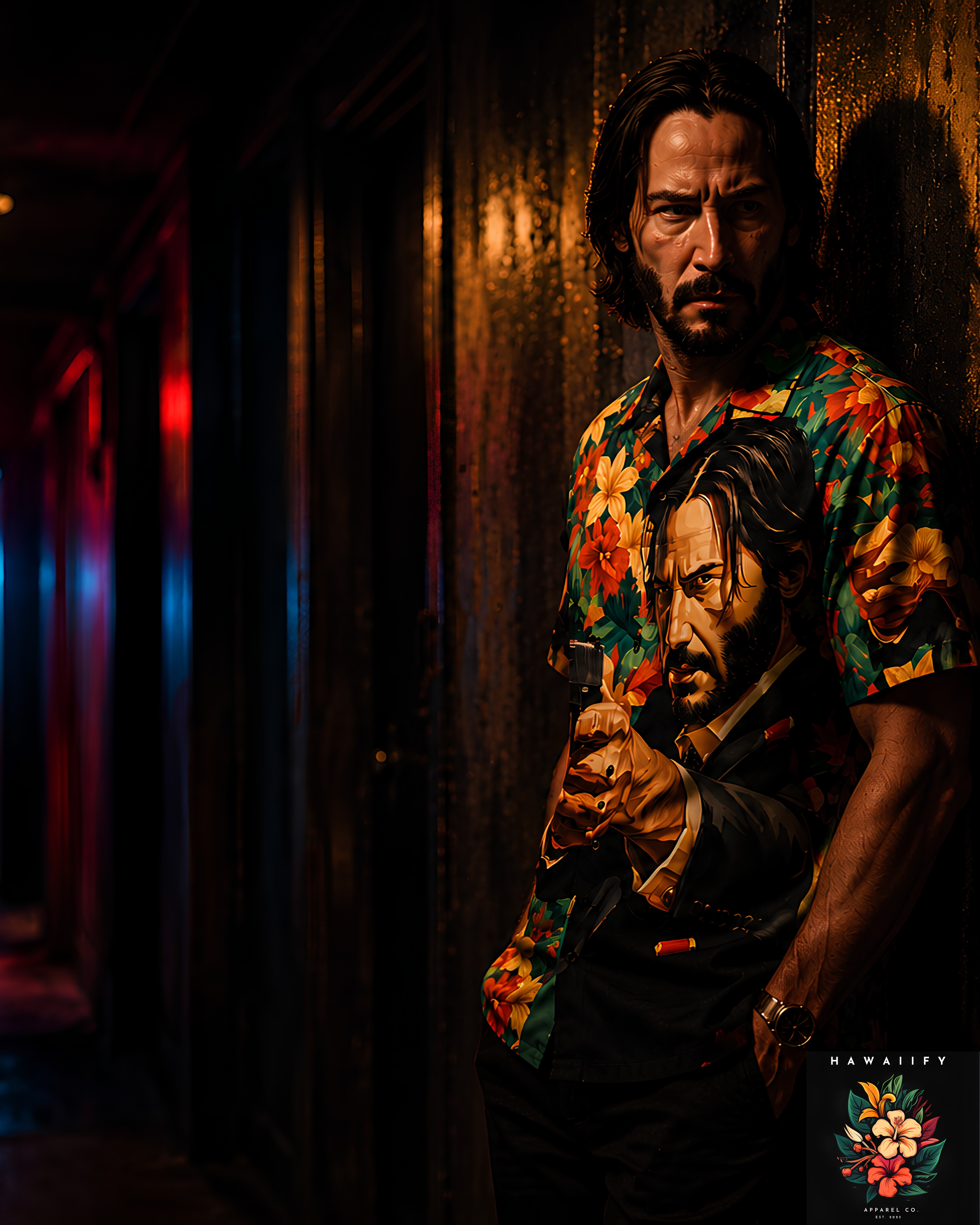 John Wick Men's Hawaiian Floral