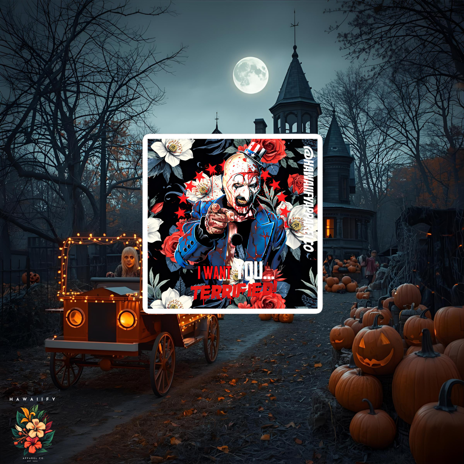 "I Want You Terrified" Bubble-free stickers