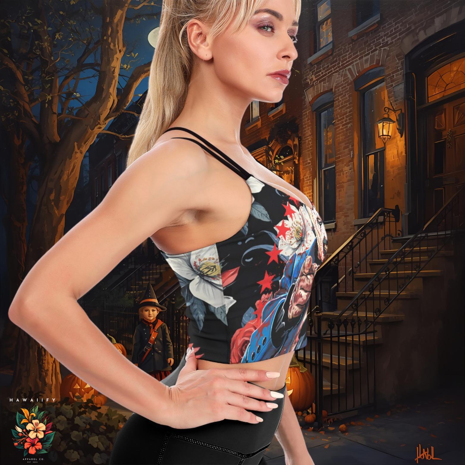 "I Want You Terrified" Cropped Yoga Tops for Women