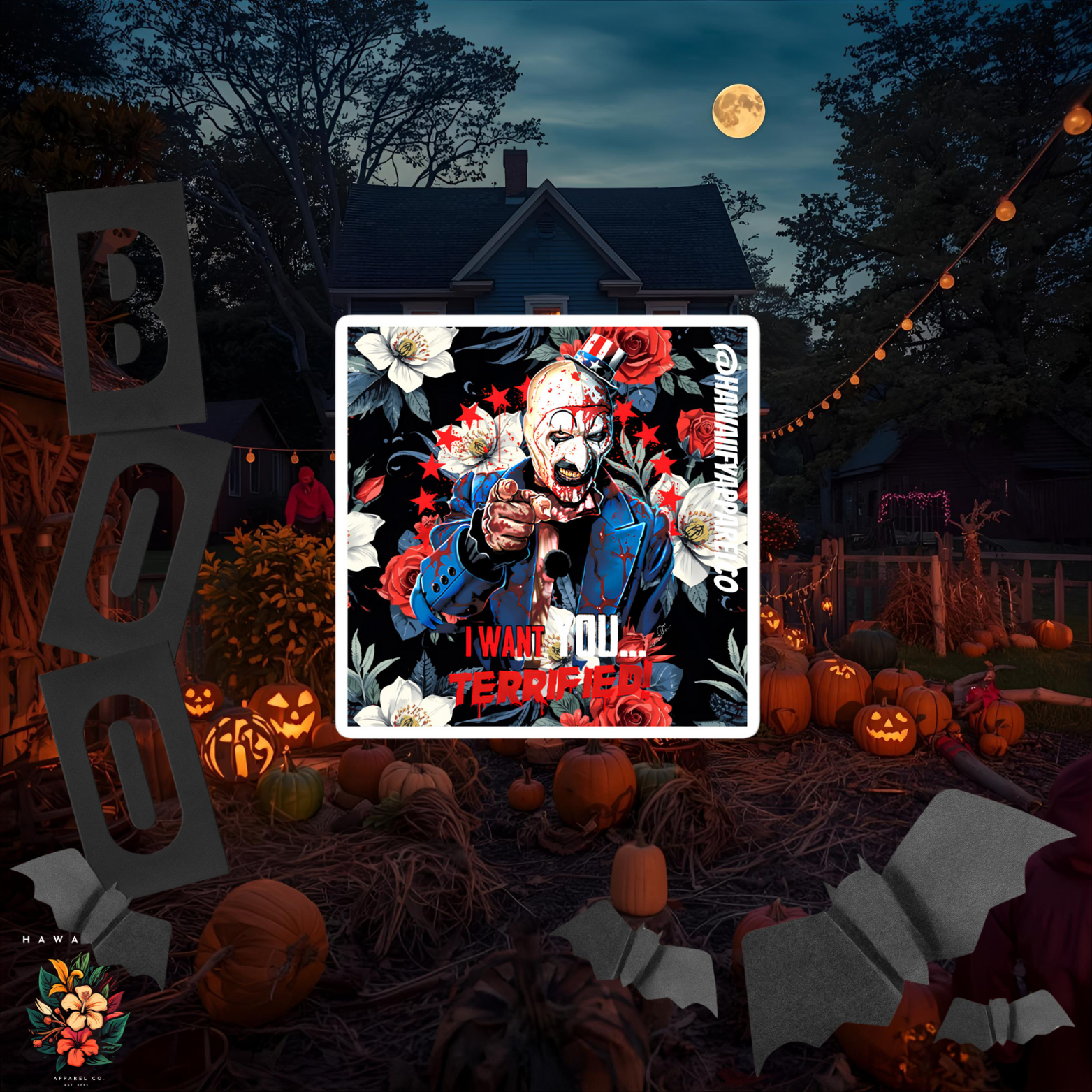 "I Want You Terrified" Bubble-free stickers