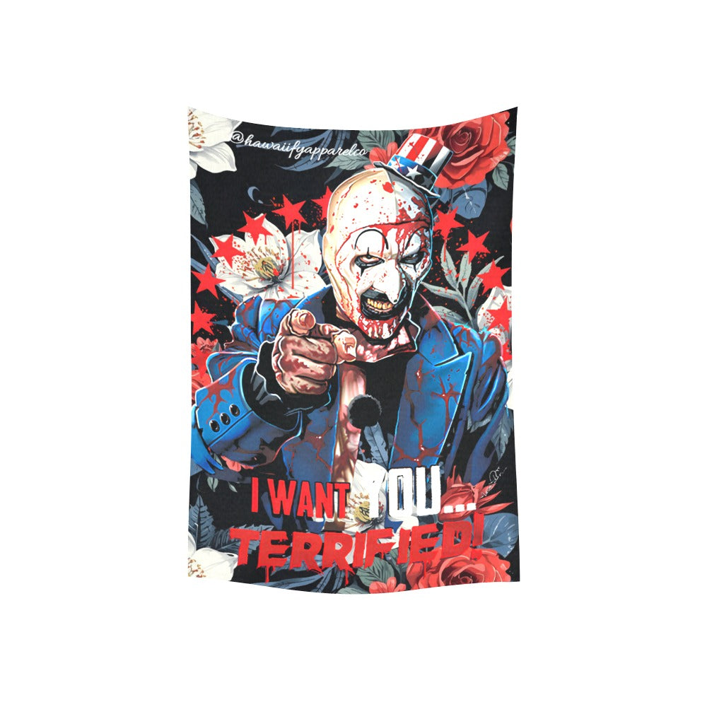 "I Want You Terrified" Halloween Wall Tapestry 40"x 60"