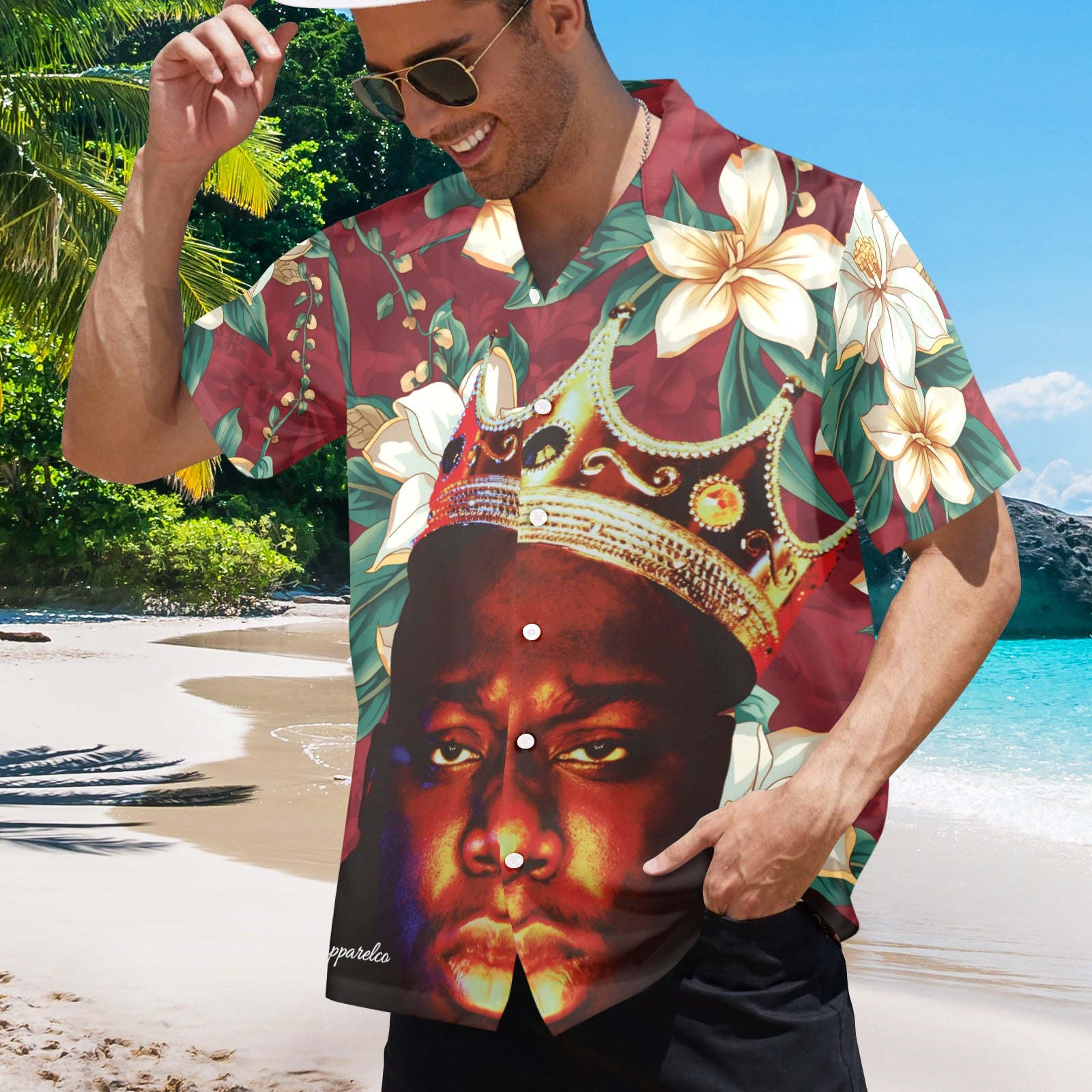 Biggie Smalls White Lotus Men's Hawaiian Shirt