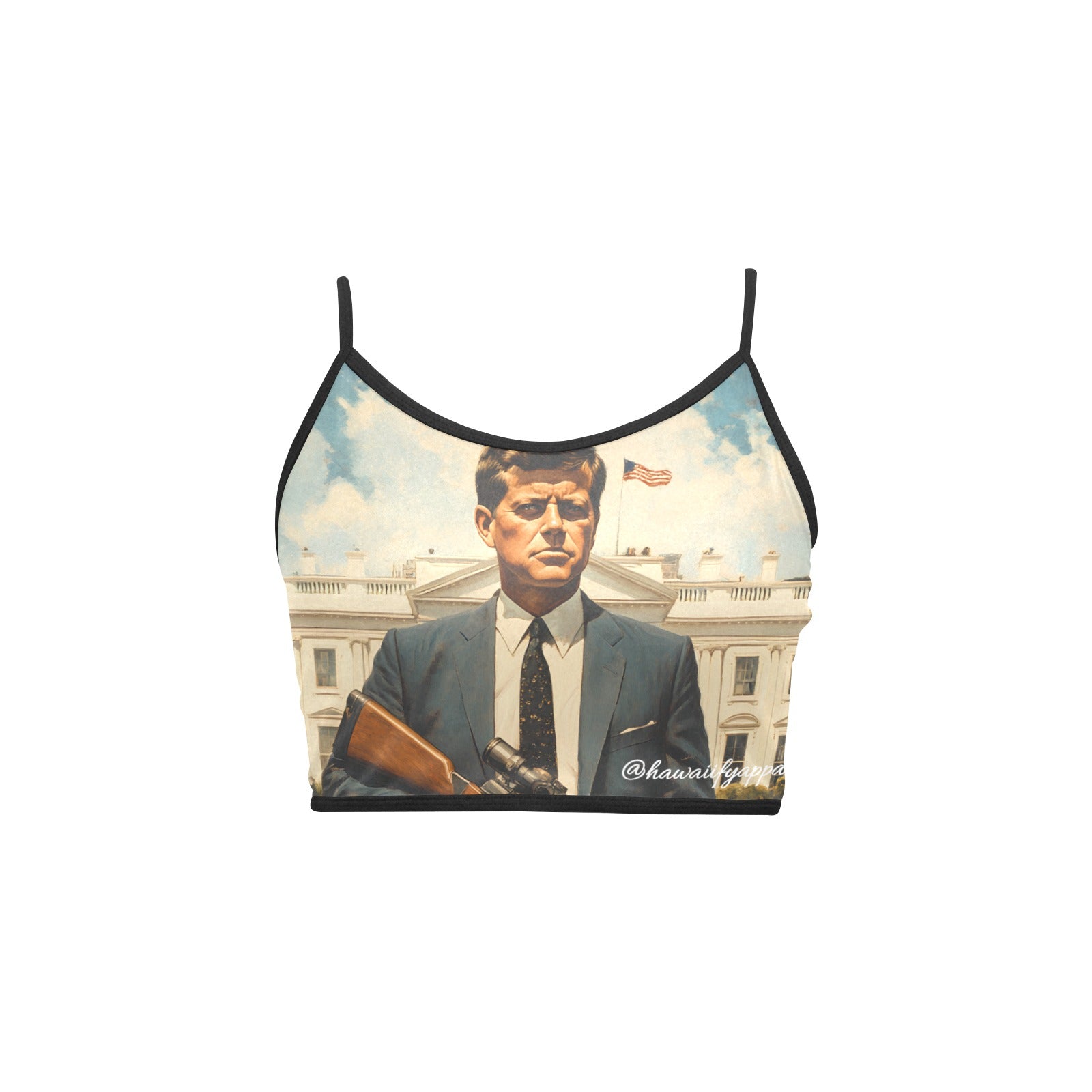 JFK Locked N' Loaded Women's Spaghetti Strap Crop Top