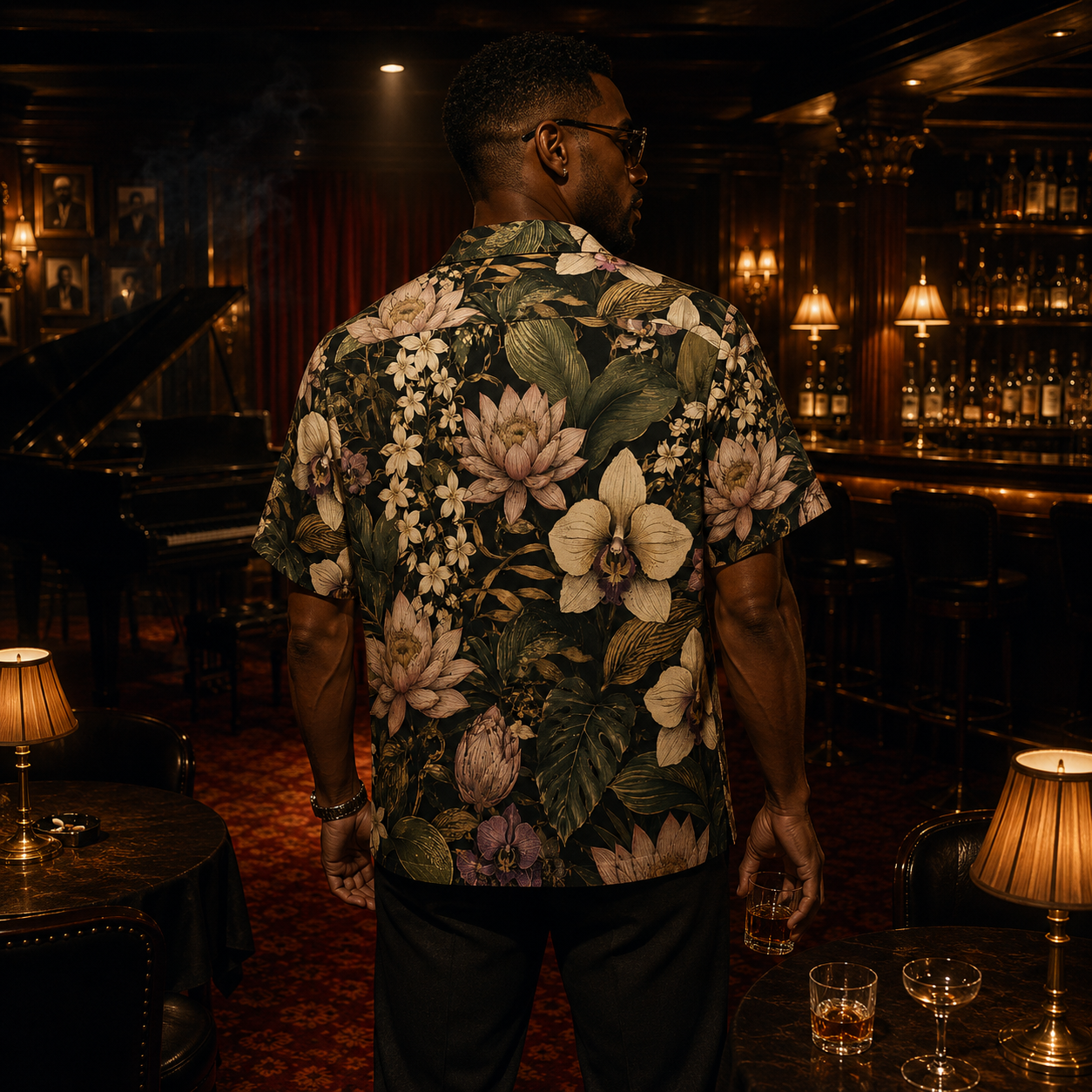 Frank Sinatra Hand Tats Men's Hawaiian Shirt