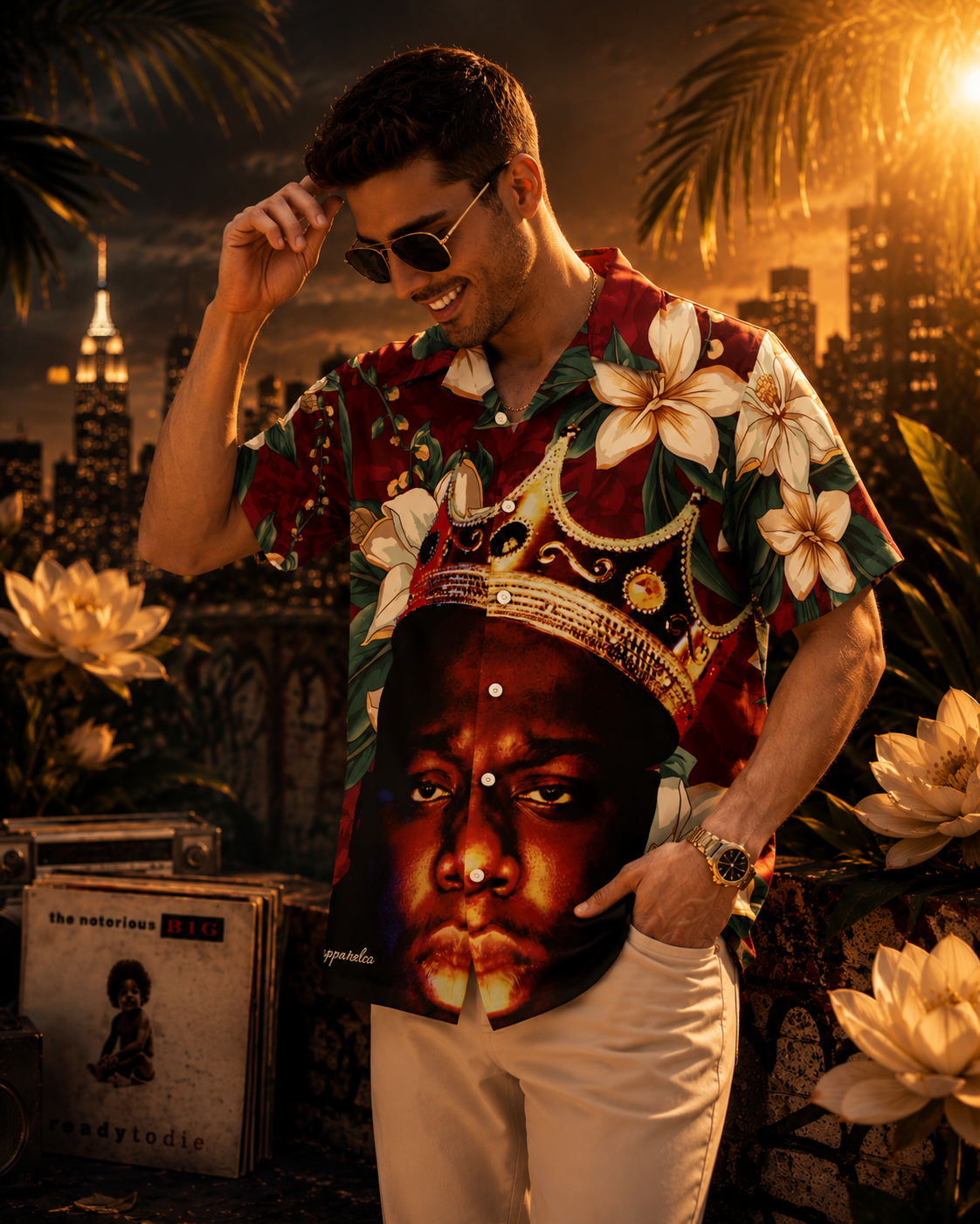 Biggie Smalls White Lotus Men's Hawaiian Shirt