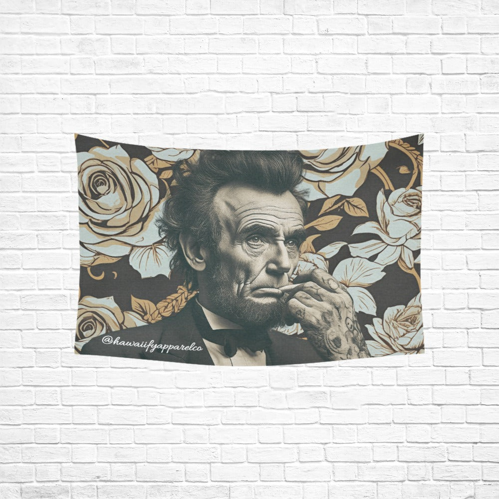 Abraham Lincoln Cotton Linen Tapestry 60"x 40" Made in USA