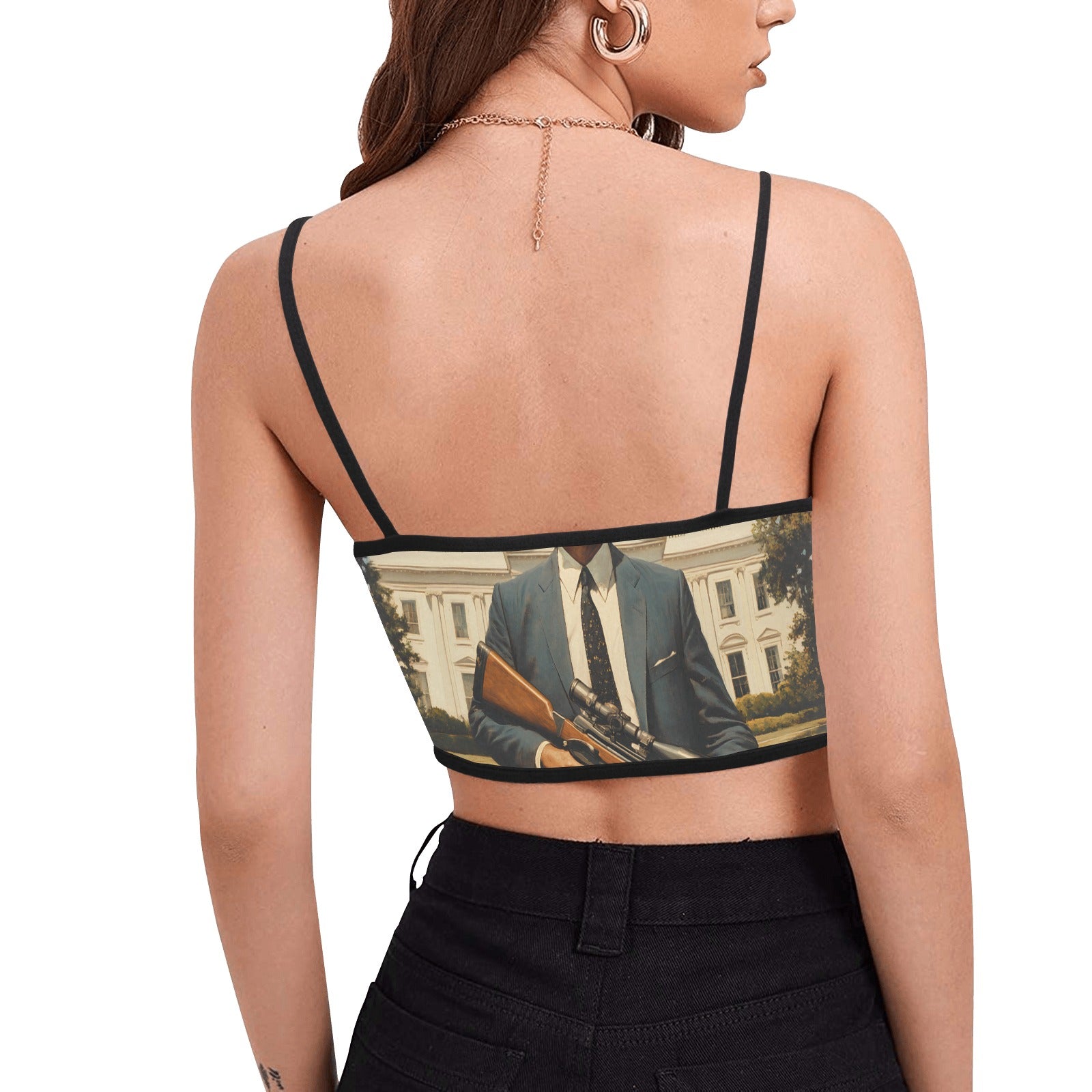 JFK Locked N' Loaded Women's Spaghetti Strap Crop Top