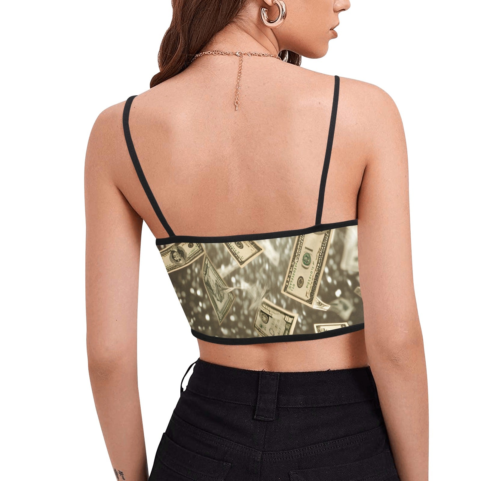 Donald Trump "Cash Flow" Women's Spaghetti Strap Crop Top
