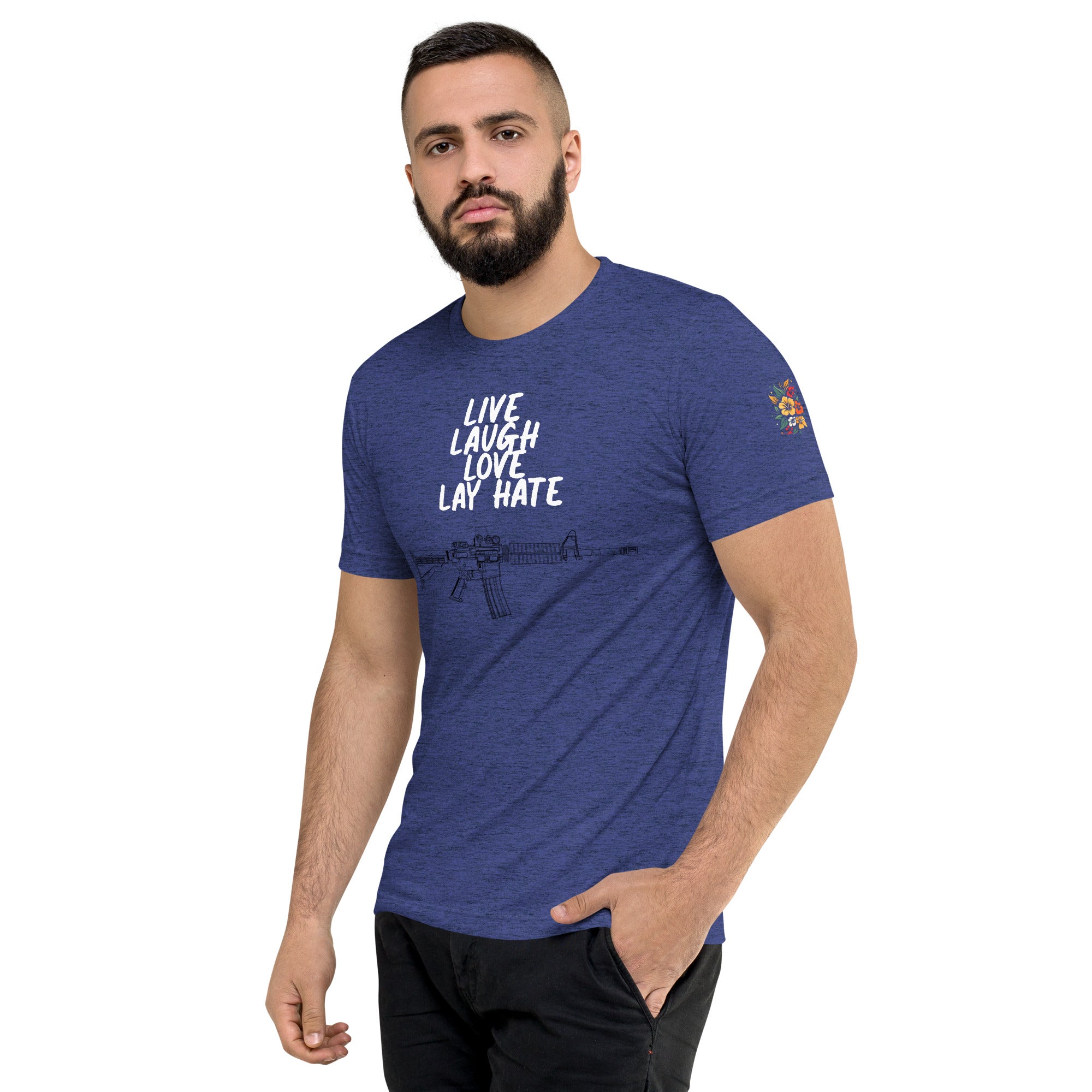 Live, Laugh, Love, Lay Hate M4A1 Athletic Fit T-Shirt