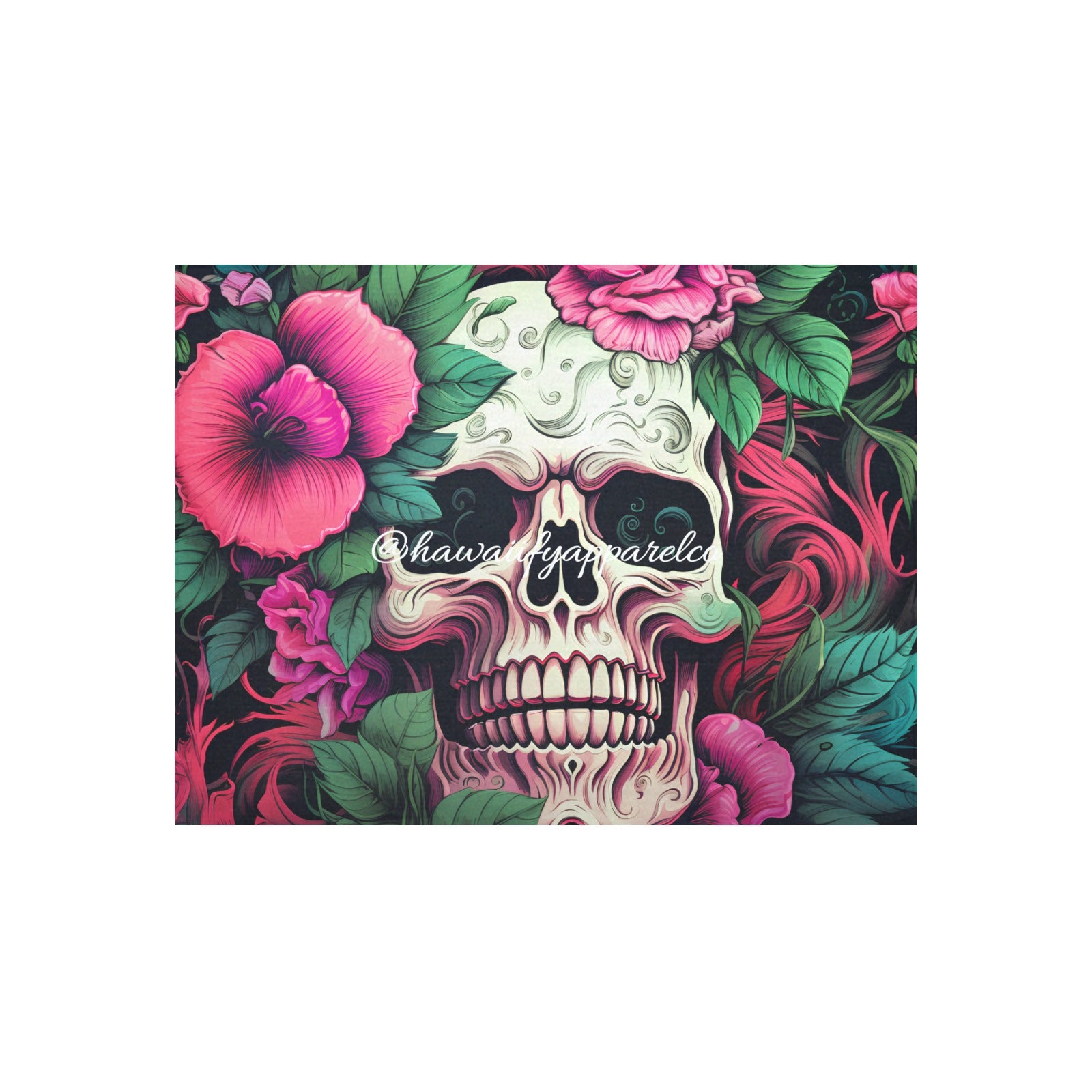 Dia de los Muertos Rosé Cotton Linen Tapestry 40"x 30"