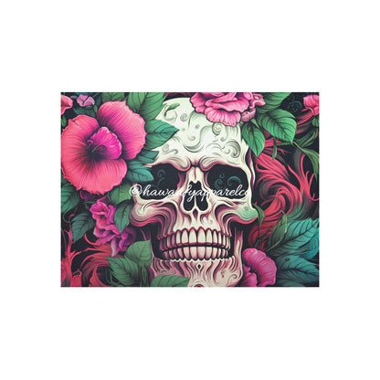 Dia de los Muertos Rosé Cotton Linen Tapestry 40"x 30"