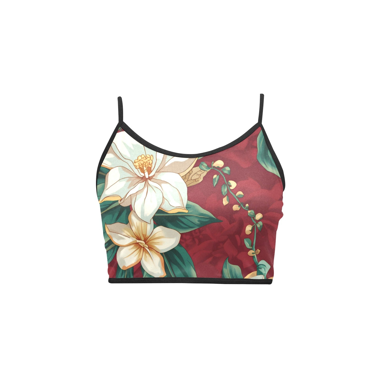 White Lotus Spaghetti Strap Crop Top