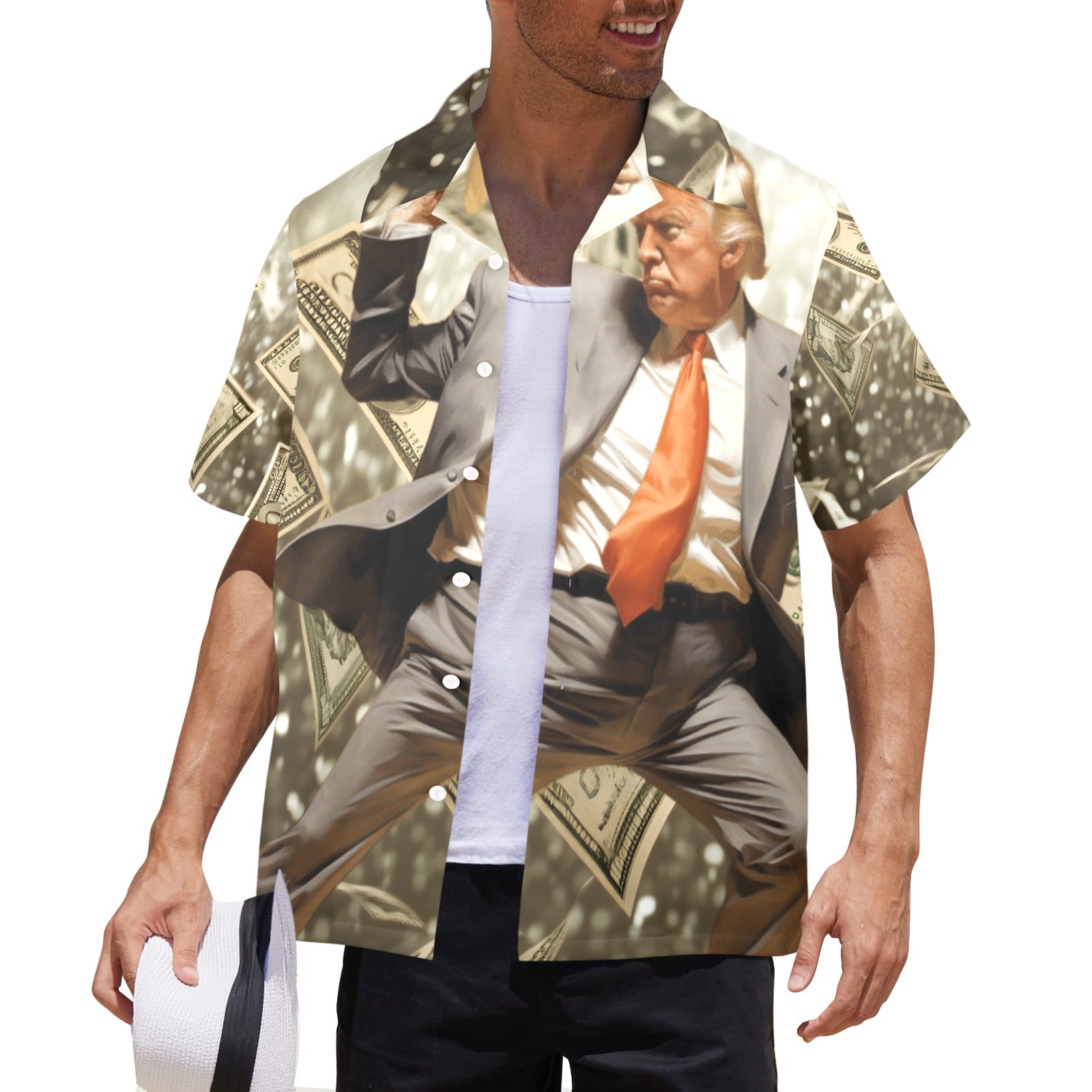 Donald Trump "Cash Flow" Men's Hawaiian Shirt