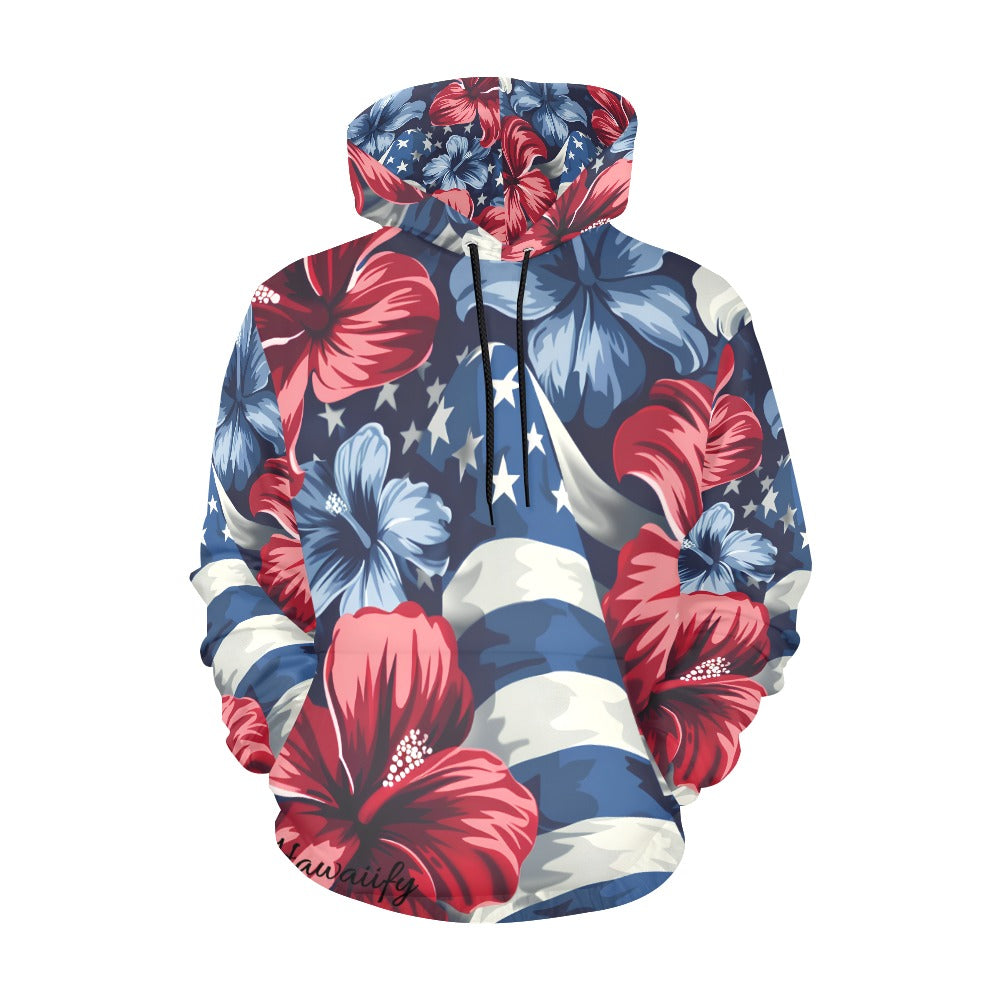 Men's All Over Print Hoodie - July 4th Parade - Blue Edition