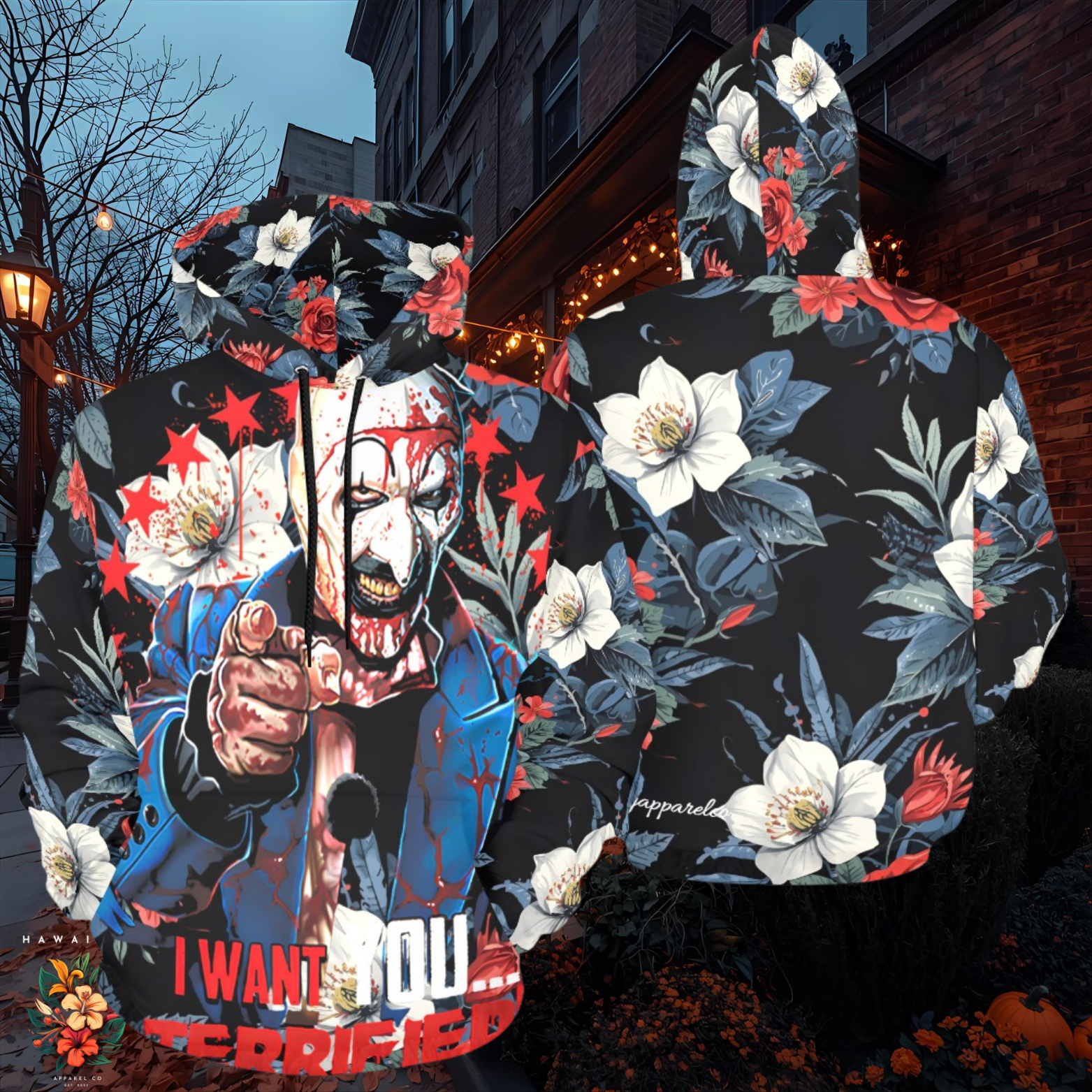 "I Want You Terrified" Halloween Plush Hoodie