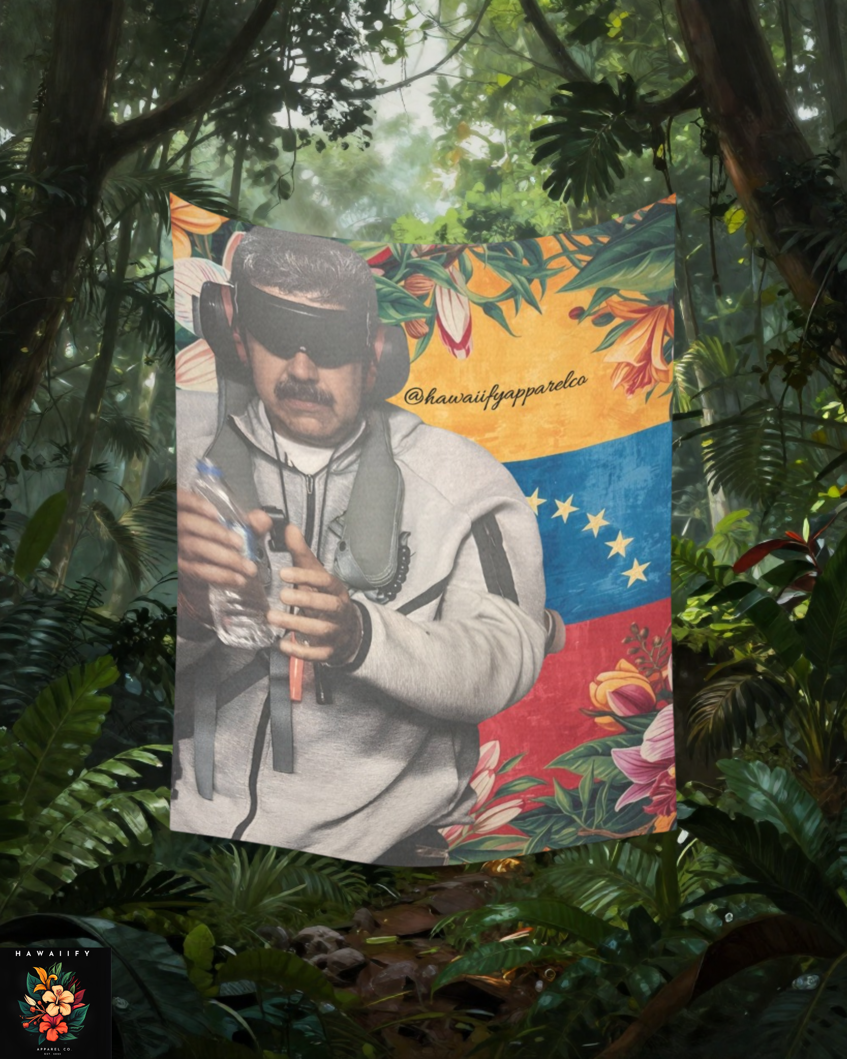 Maduro Kidnapping Cotton Linen Wall Tapestry 60"x 80"