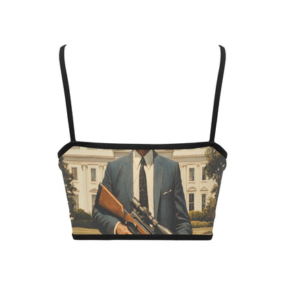 JFK Locked N' Loaded Women's Spaghetti Strap Crop Top