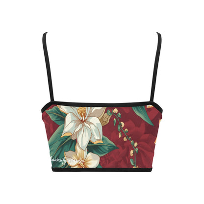 White Lotus Spaghetti Strap Crop Top
