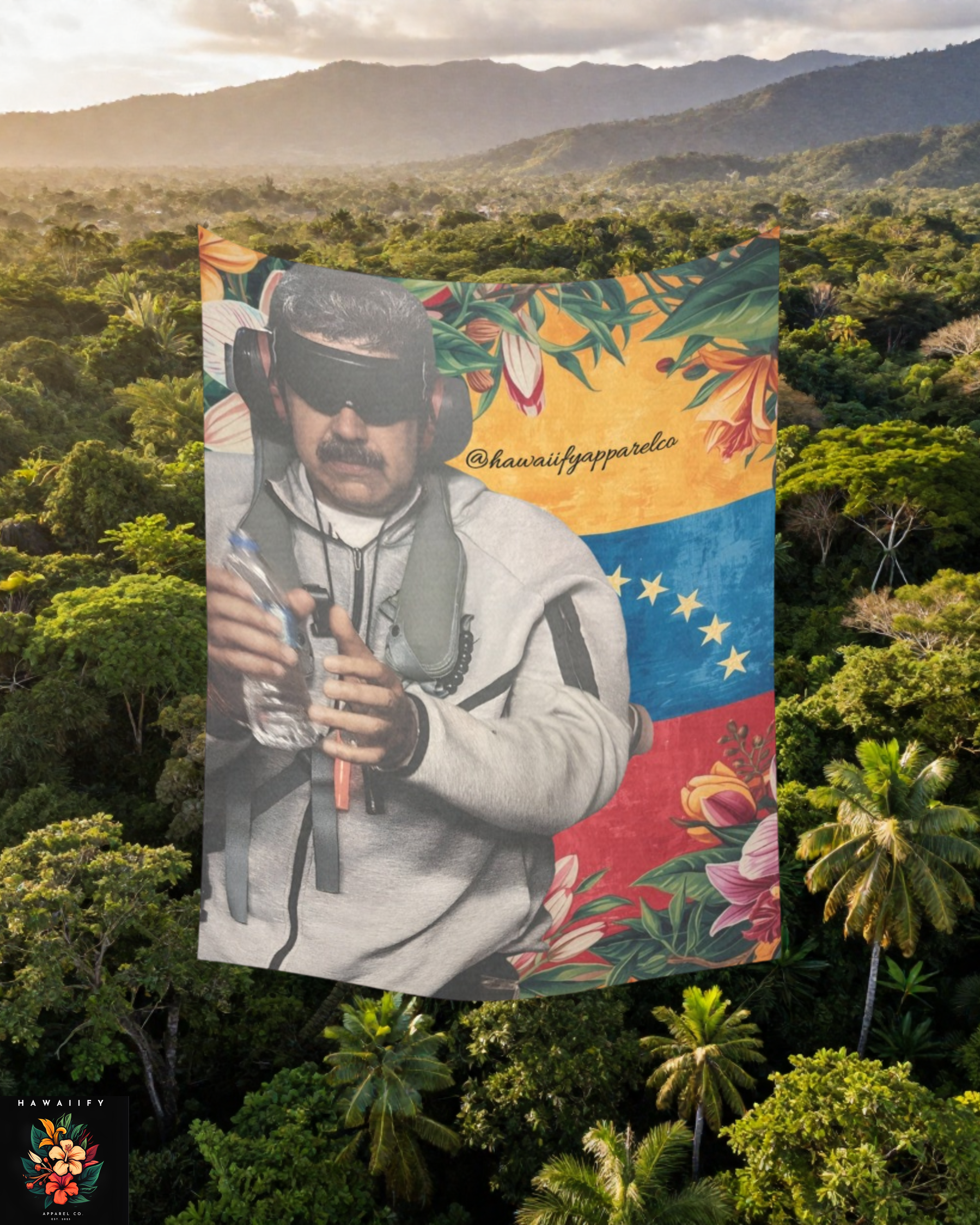 Maduro Kidnapping Cotton Linen Wall Tapestry 60"x 80"