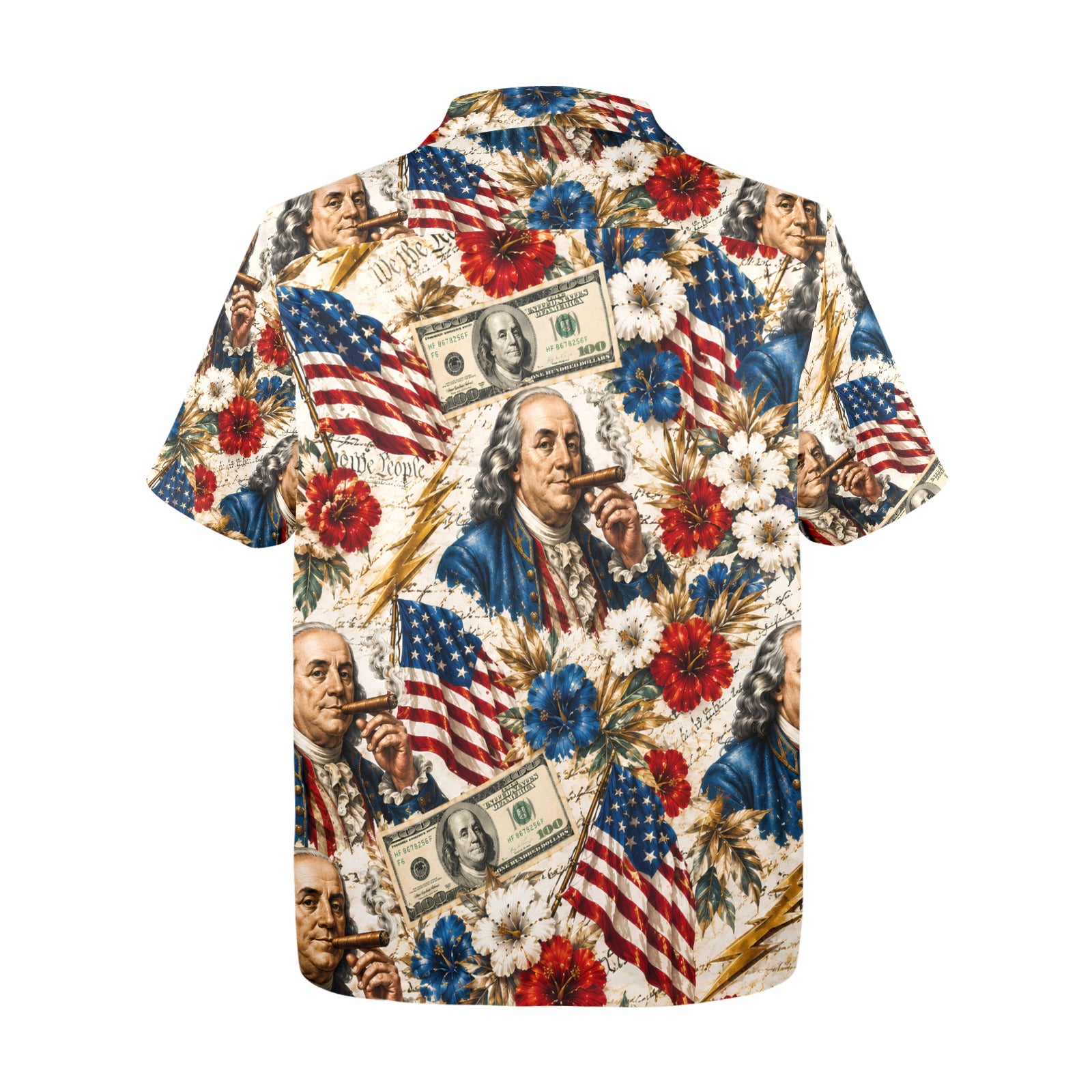 Benjamin Franklin Printin' Money" Men's Hawaiian Shirt
