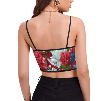 USA White Lotus American Flag Crop Top