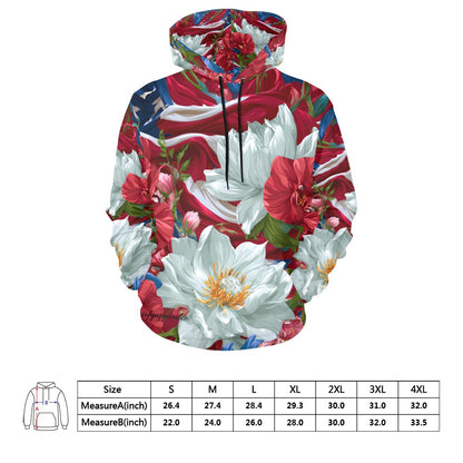 USA White Lotus American Flag Hoodie