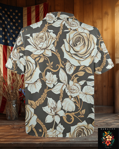 Abraham Lincoln Hand Tats Men's Hawaiian Shirt Made In USA