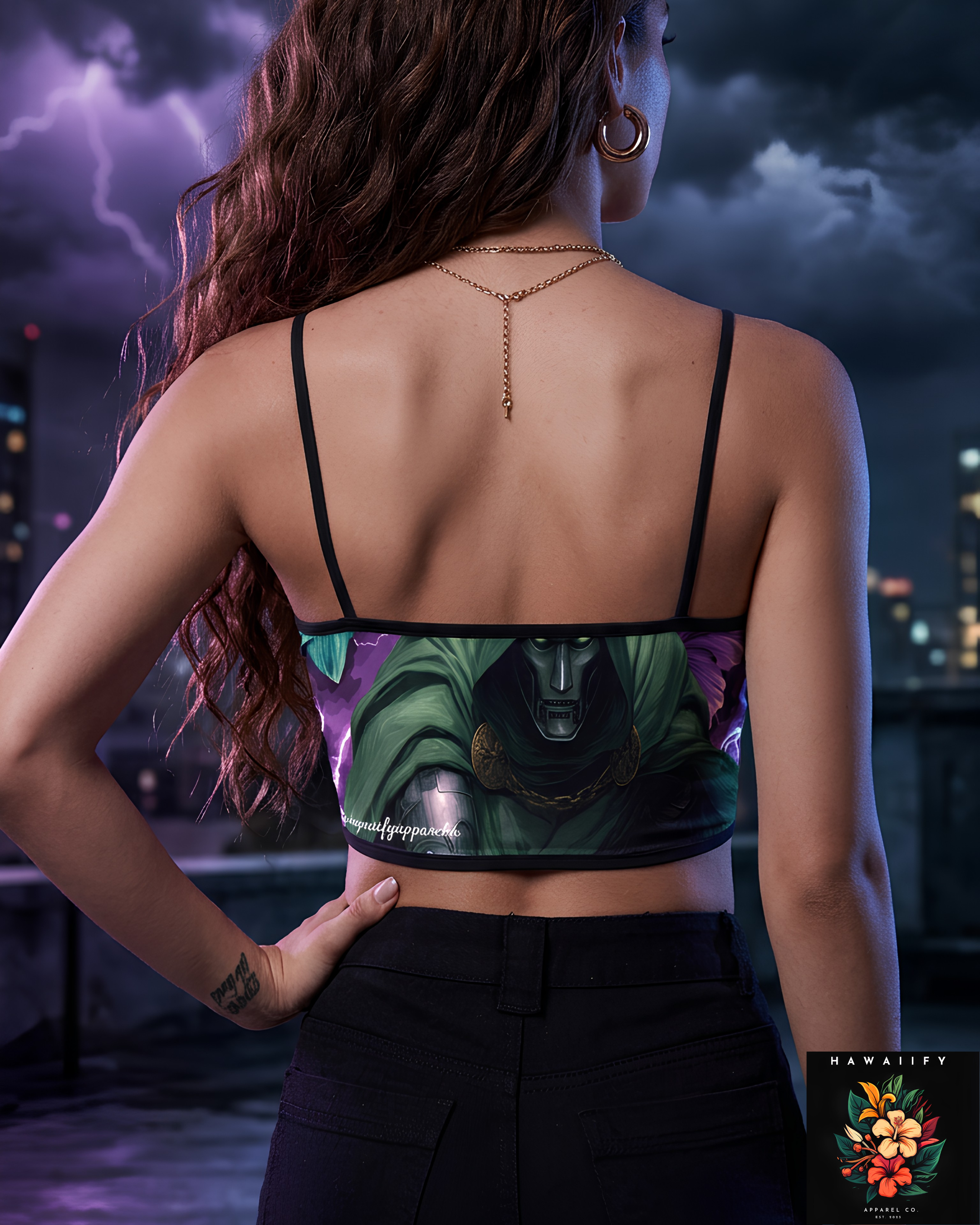Dr. Doom Women's Spaghetti Strap Crop Top