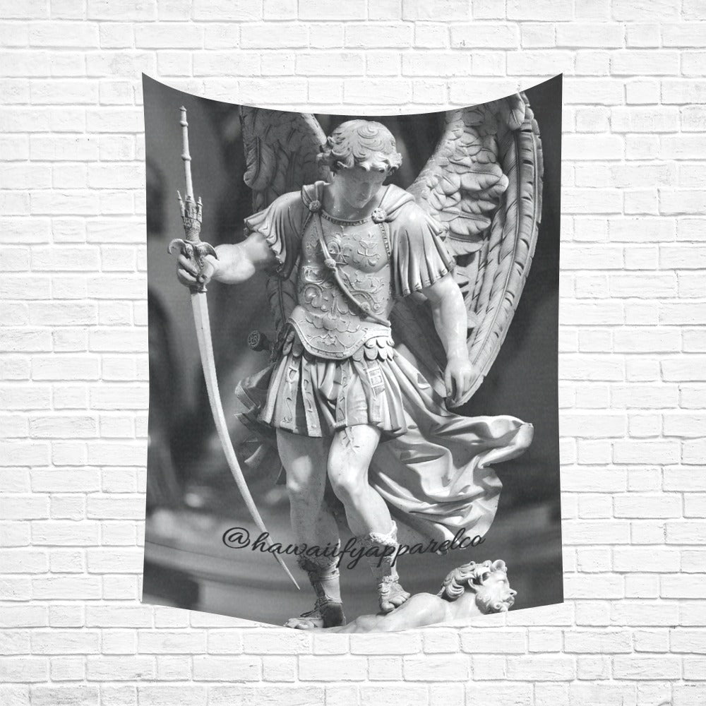 Archangel Michael Cotton Linen Wall Tapestry 60"x 80"