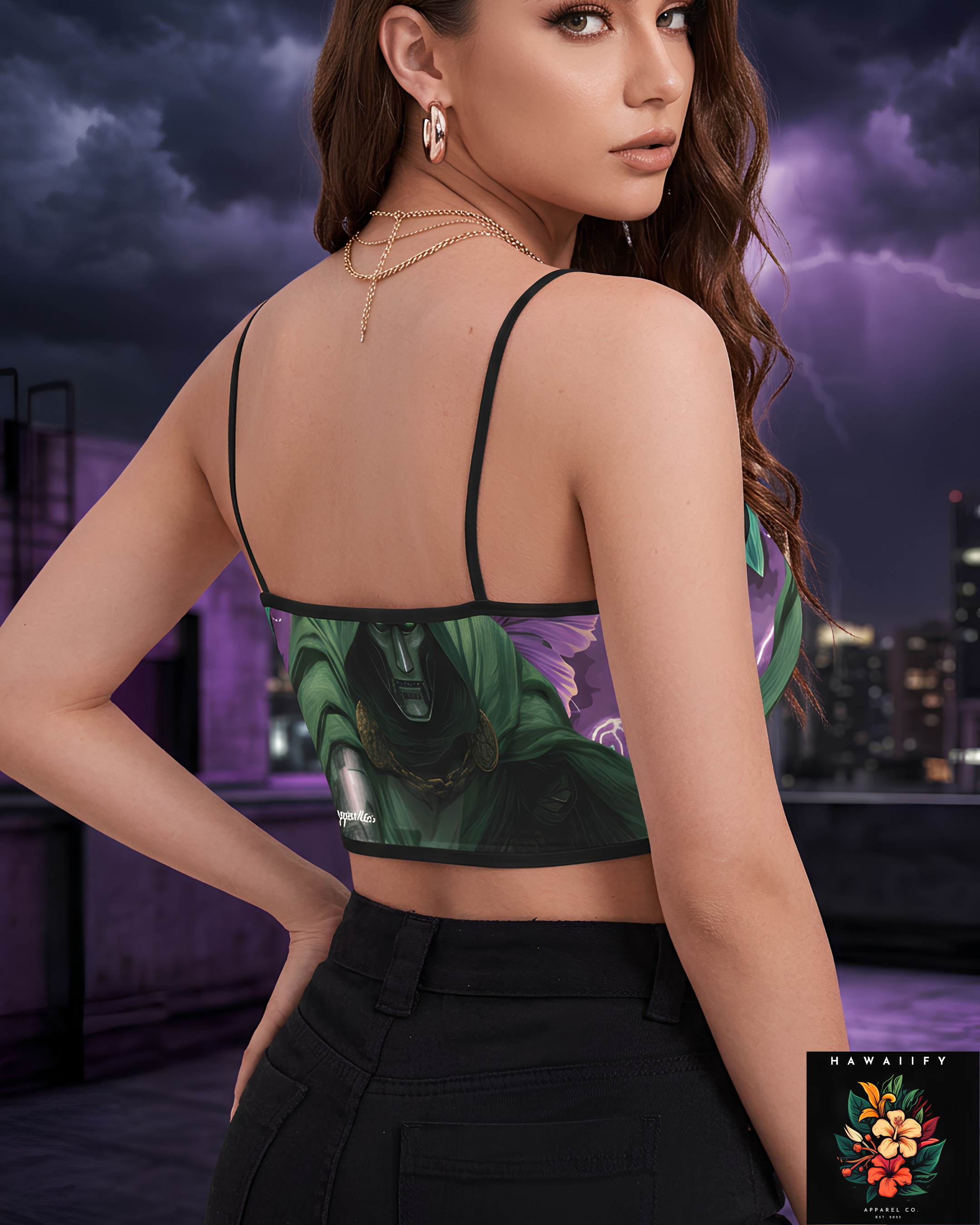 Dr. Doom Women's Spaghetti Strap Crop Top