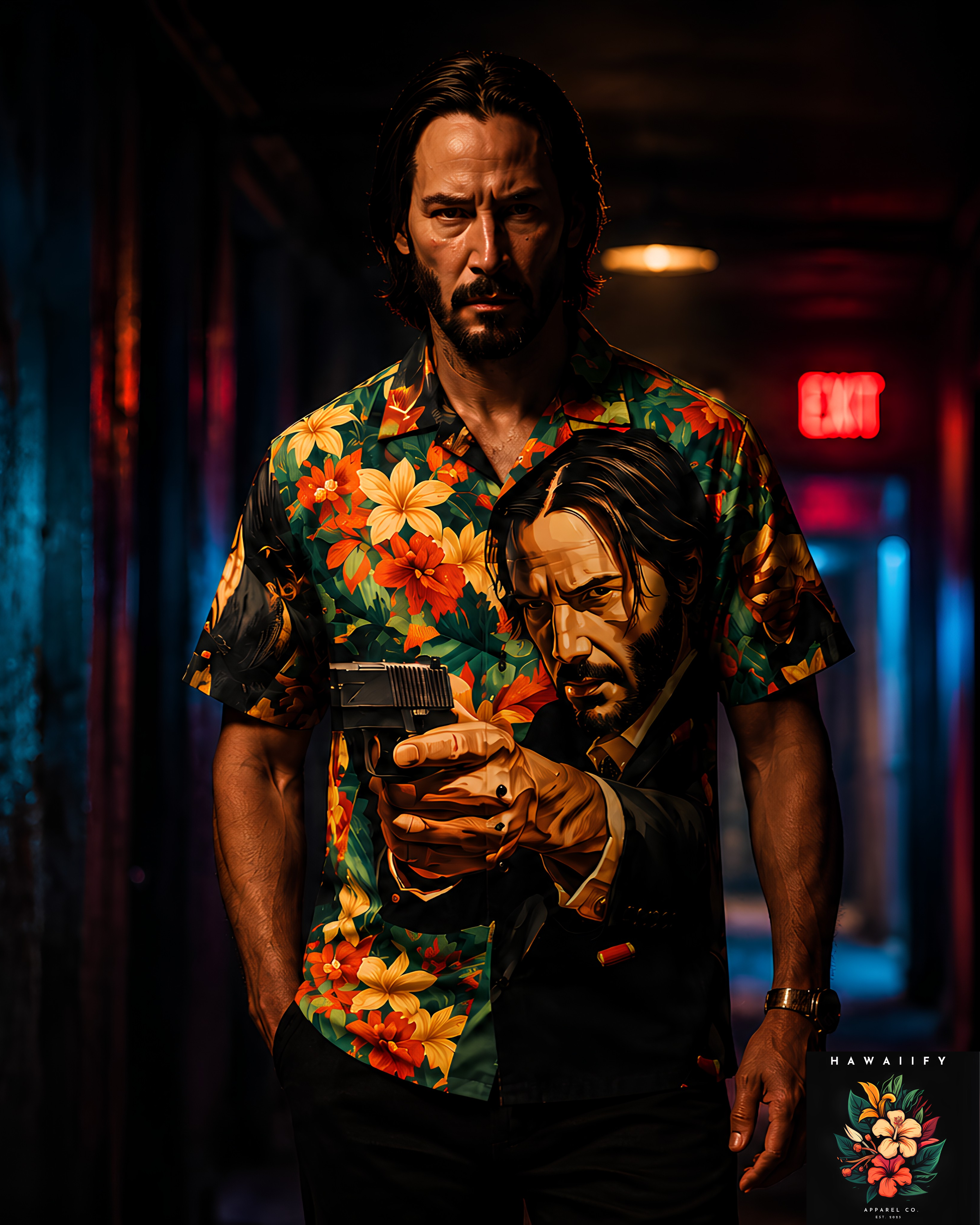 John Wick Men's Hawaiian Floral