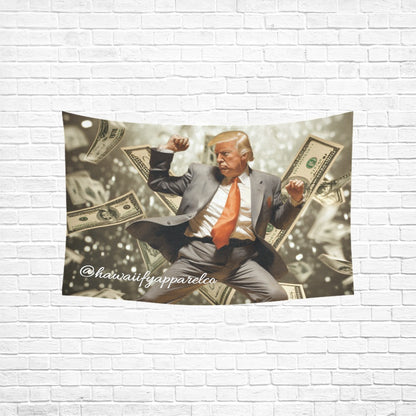 Donald Trump "Cash Flow" Cotton Linen Tapestry 60"x 40"