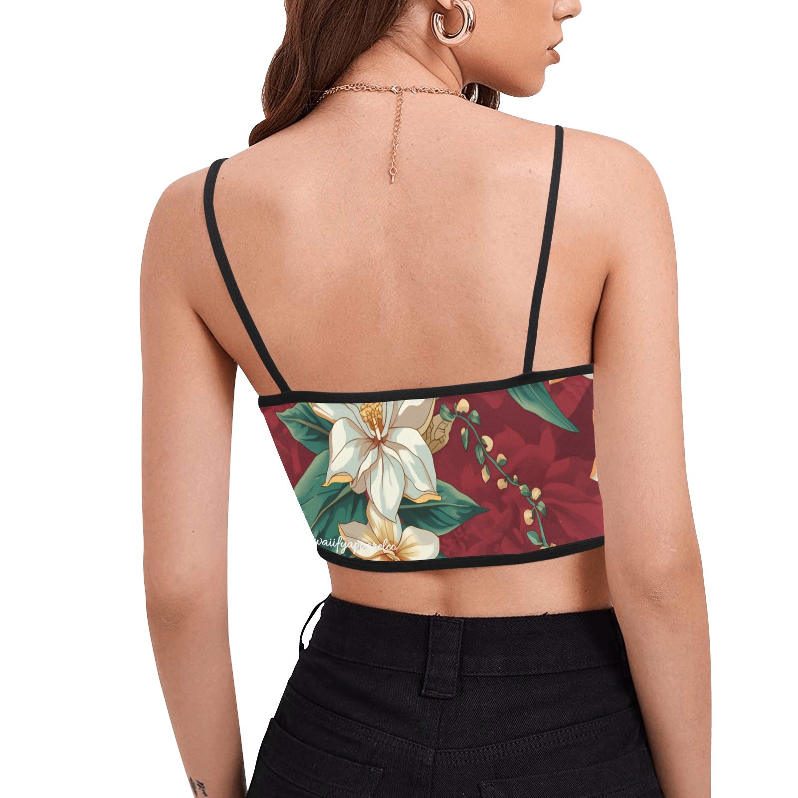 White Lotus Spaghetti Strap Crop Top