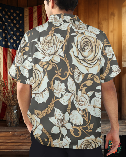 Abraham Lincoln Hand Tats Men's Hawaiian Shirt Made In USA