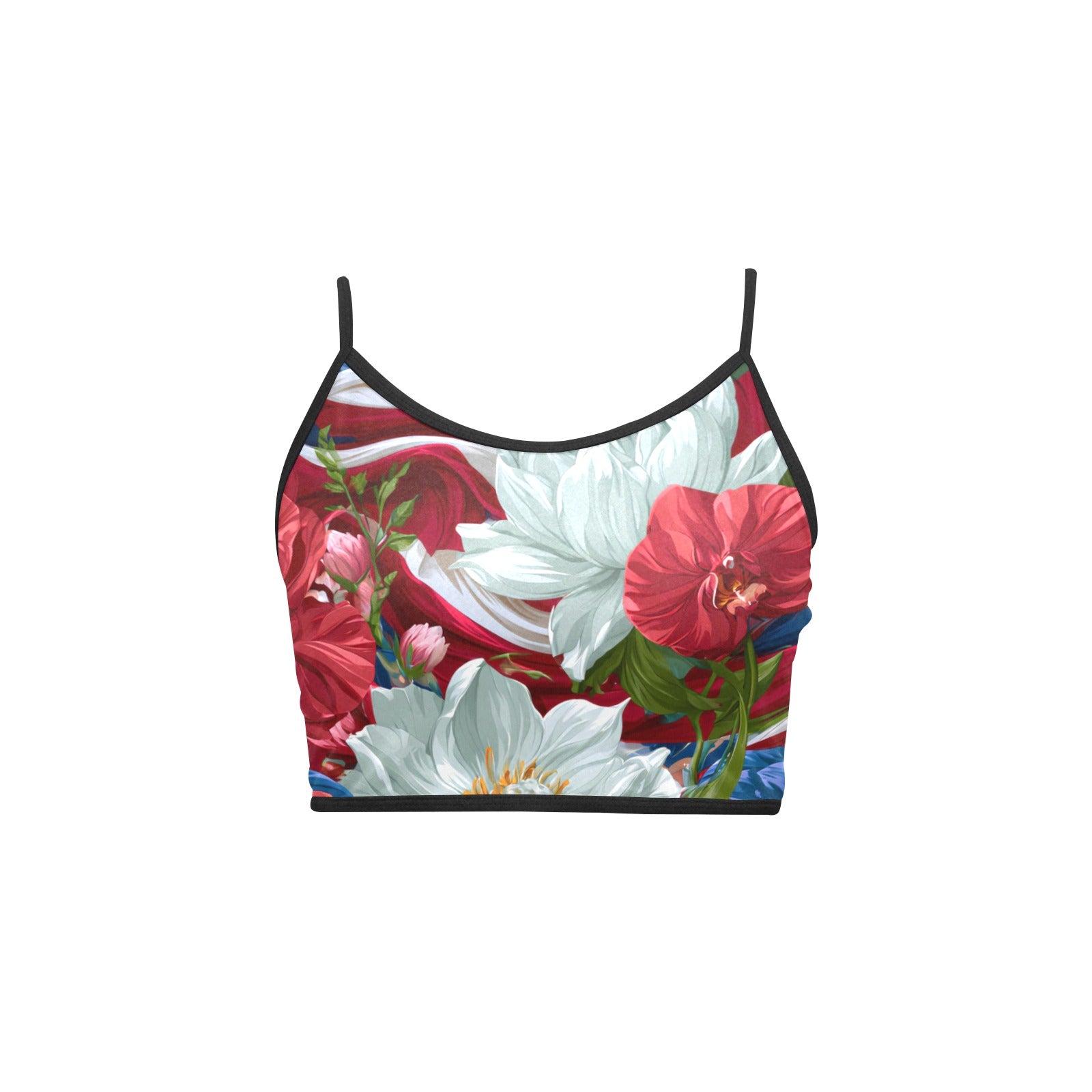USA White Lotus American Flag Crop Top