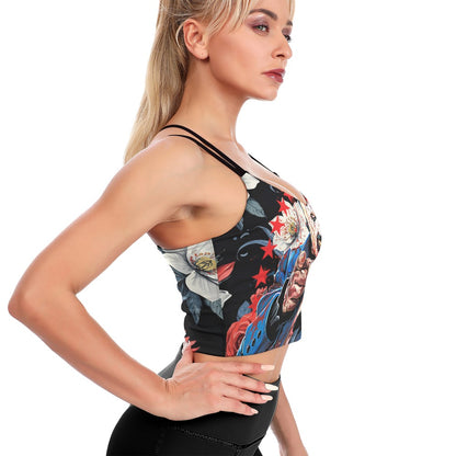 "I Want You Terrified" Cropped Yoga Tops for Women