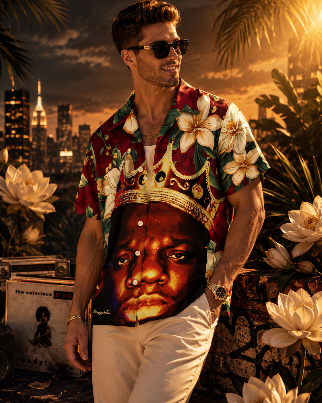 Biggie Smalls White Lotus Men's Hawaiian Shirt