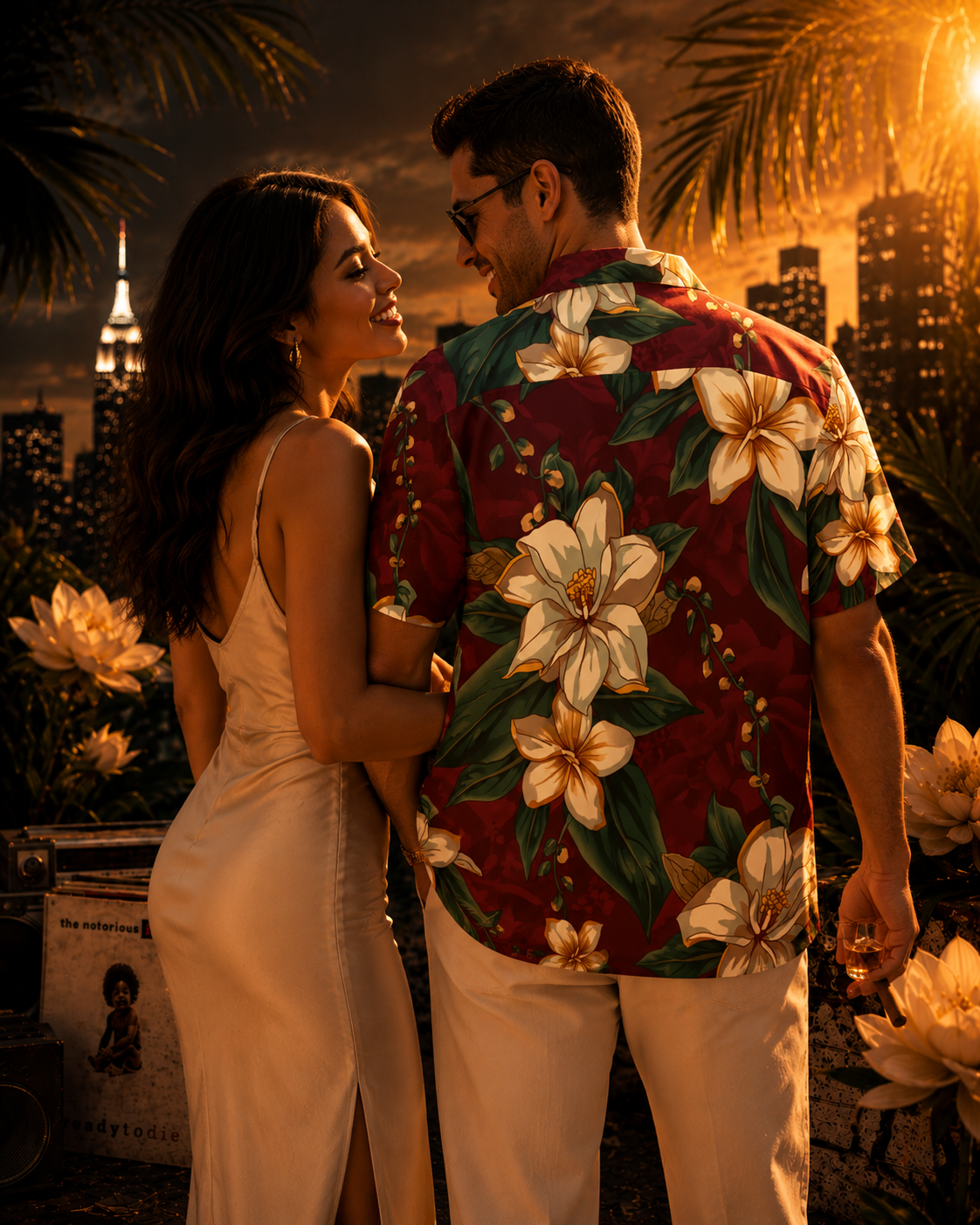 Biggie Smalls White Lotus Men's Hawaiian Shirt
