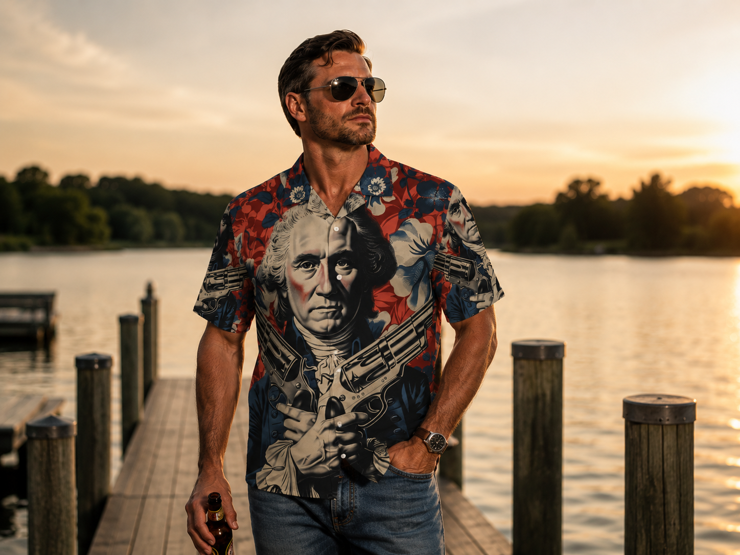 George Washington SLAY Men's Hawaiian Shirt