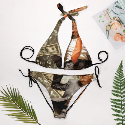 Donald Trump "Cash Flow" Ladies Sexy V-Neck Bikini Swimsuit