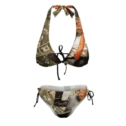 Donald Trump "Cash Flow" Ladies Sexy V-Neck Bikini Swimsuit