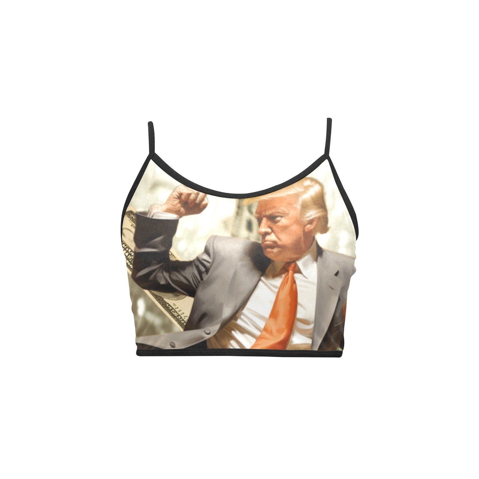 Donald Trump "Cash Flow" Women's Spaghetti Strap Crop Top