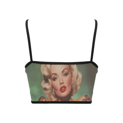 Marilyn Monroe Tatted Women's Spaghetti Strap Crop Top